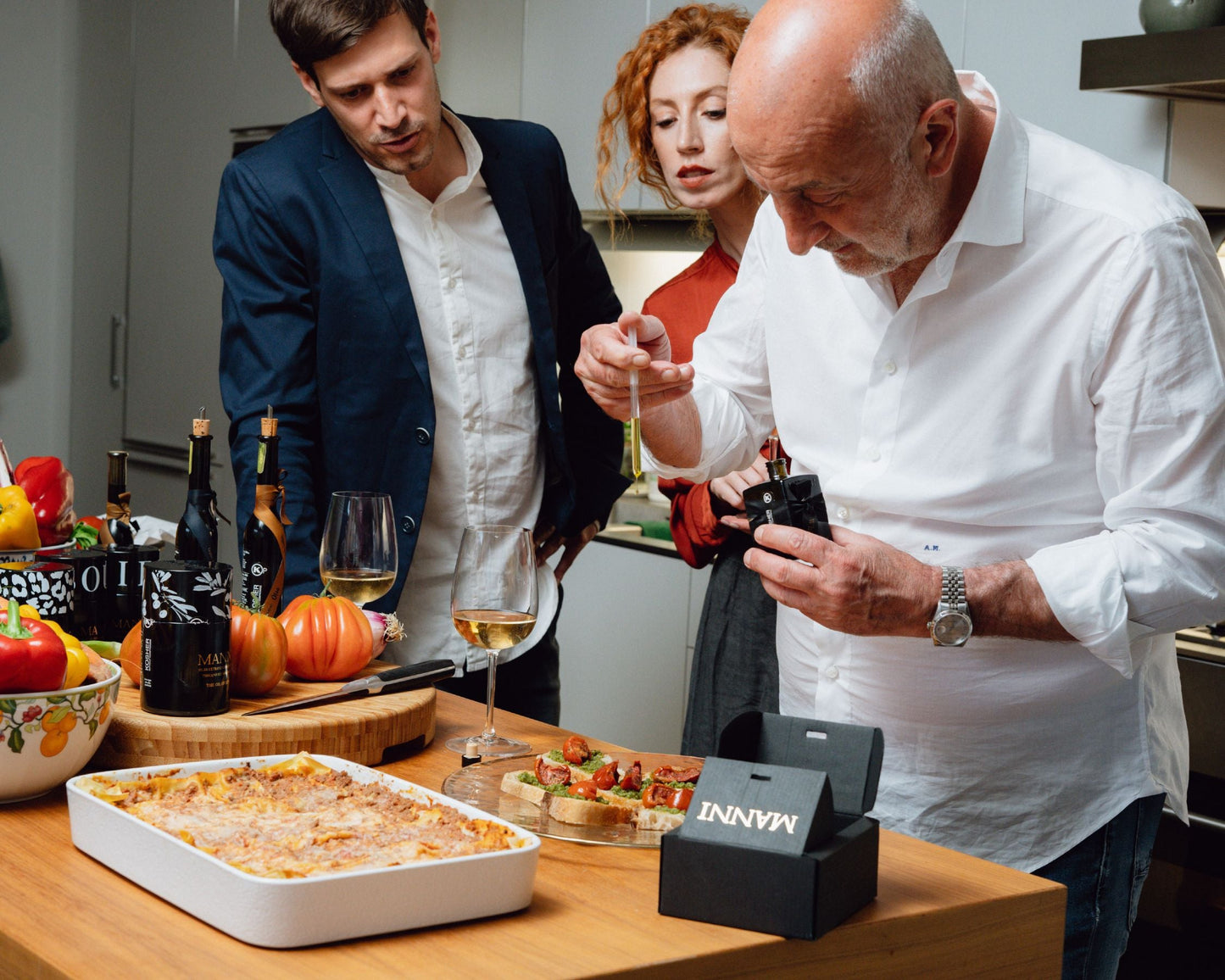 OUR BEST BUY 1 + 1 = 5% OFF - MANNI White Truffle Extra Virgin Olive Oil Condiment 2 Bottles – 60 mL / 2 fl. oz each