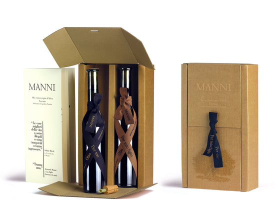 2024 MANNI Per Me® Organic Extra Virgin Olive Oil Box Set - 2 bottles 100 ML/3.4 fl oz each