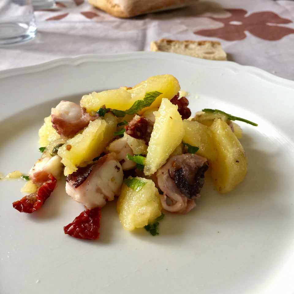 Octopus and Potatoes in Sun-dried Tomato and Caper Sauce Recipe