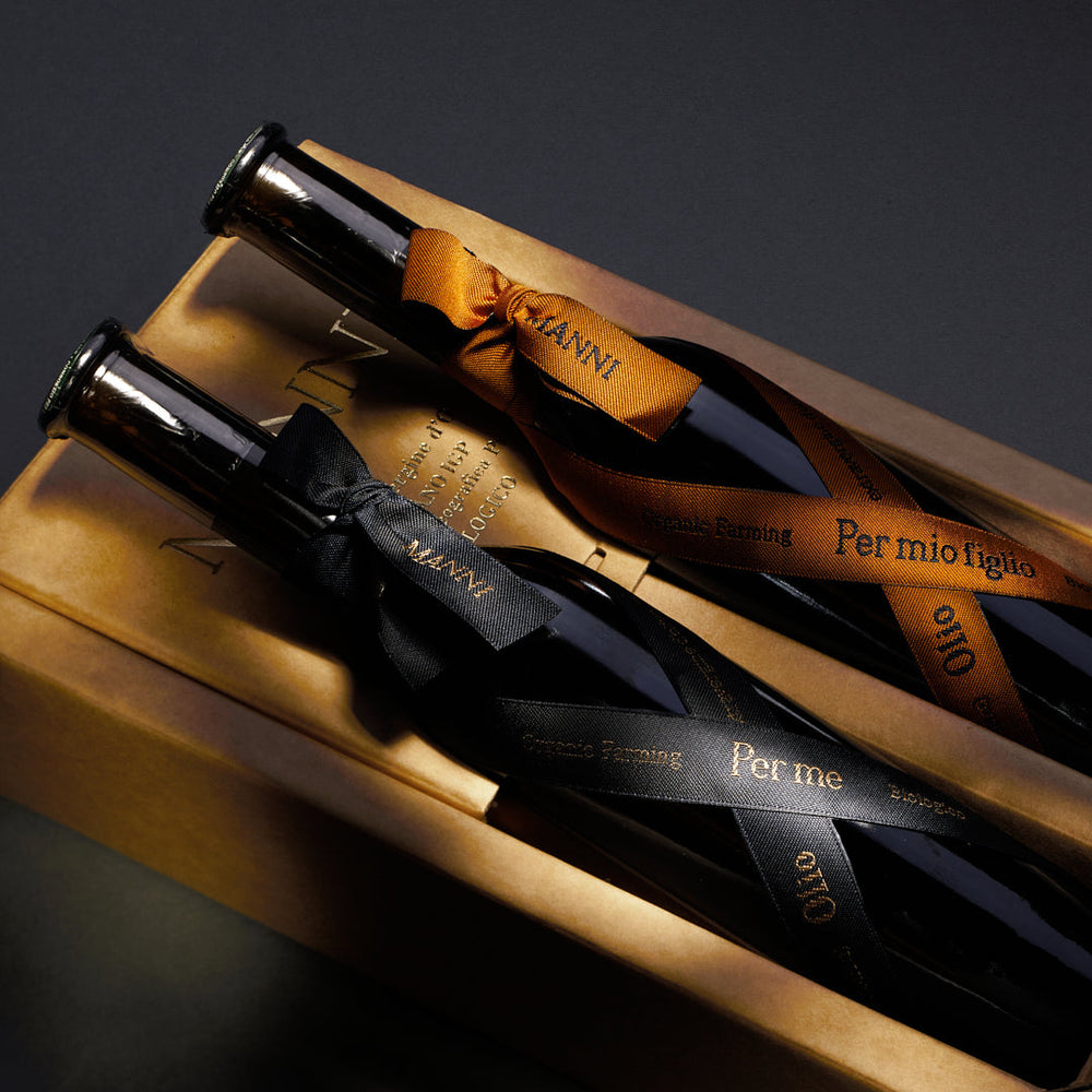 Grand Cru Limited Edition for the Holidays: Per Me & Per Mio Figlio Organic Olive Oil Box Set - 2 bottles 100 ML/3.4 fl oz each