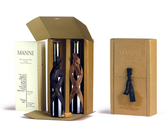 
                  
                    2023 MANNI Per Mio Figlio® Organic Extra Virgin Olive Oil Box Set - 2 bottles 100 ML/3.4 fl oz each
                  
                