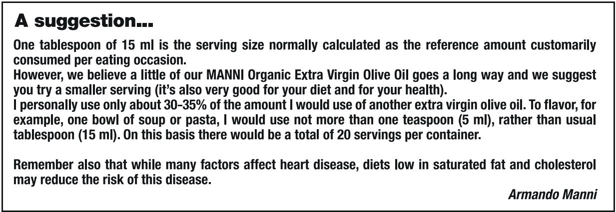 
                  
                    2023 MANNI Per Mio Figlio® Organic Extra Virgin Olive Oil Box Set - 2 bottles 100 ML/3.4 fl oz each
                  
                