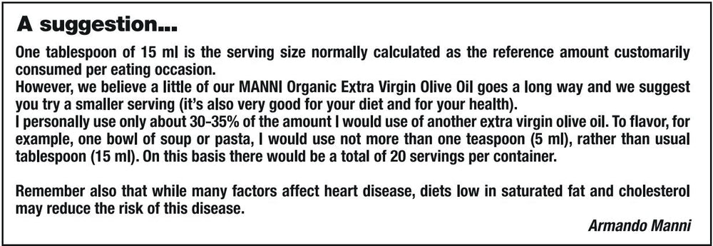 
                  
                    BEST BEFORE 01 June 2025 - 2022 MANNI Per Mio Figlio® Organic Extra Virgin Olive Oil Box Set - 2 bottles 100 ML/3.4 fl oz each
                  
                